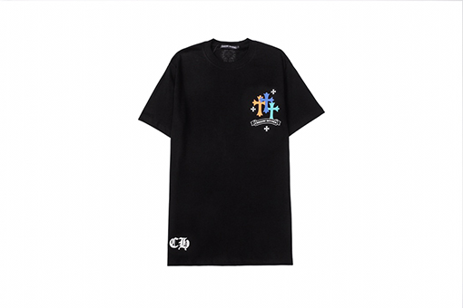 クロムハーツ サンスクリット虹スマイリー花馬蹄プリント半袖Tシャツ