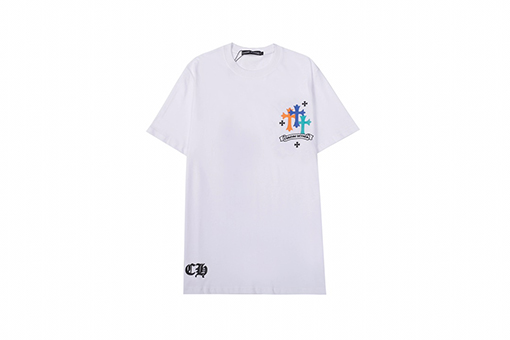 クロムハーツ サンスクリット虹スマイリー花馬蹄プリント半袖Tシャツ