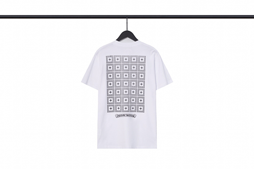 クロムハーツ 新しいクロハートプリント半袖Tシャツ