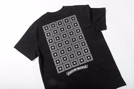クロムハーツ 新しいクロハートプリント半袖Tシャツ