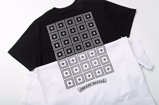 クロムハーツ 新しいクロハートプリント半袖Tシャツ