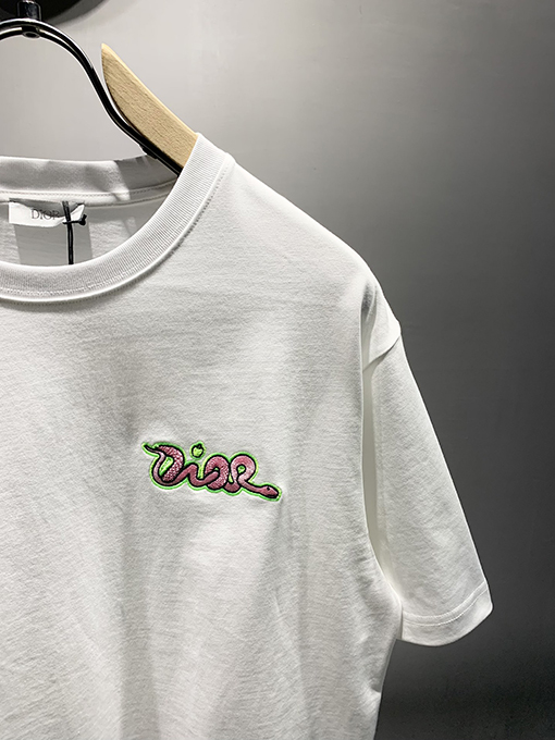 ディオール新しいKawsヘビ刺繍Tシャツ