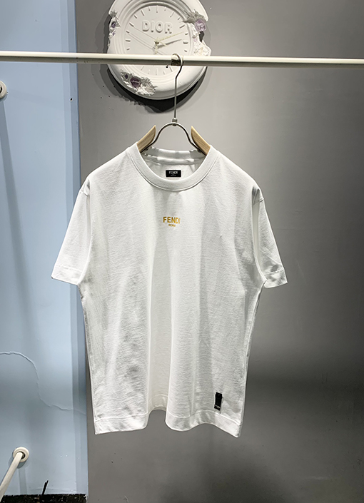 フェンディコピー新しいローマのゴールドプリントTシャ