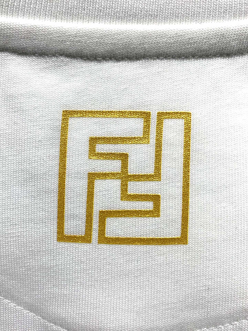 フェンディコピー新しいローマのゴールドプリントTシャ