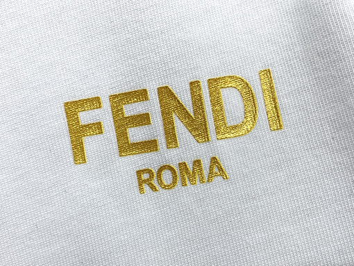 フェンディコピー新しいローマのゴールドプリントTシャ