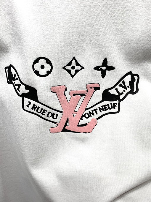 ルイヴィトン新しい厚いロゴプリントTシャツ