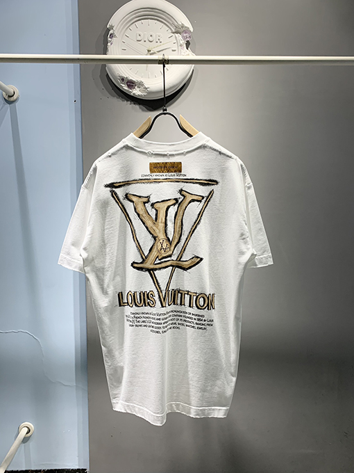 ルイヴィトンスーパーコピー新しい落書きインクプリントTシャツ