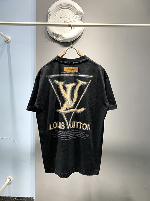 ルイヴィトンスーパーコピー新しい落書きインクプリントTシャツ