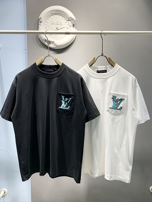 ルイヴィトンポケットロゴ刺繍Tシャツ