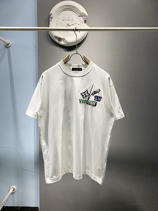 ルイヴィトン 新しい立体ゴム刺繍半袖Tシャツ