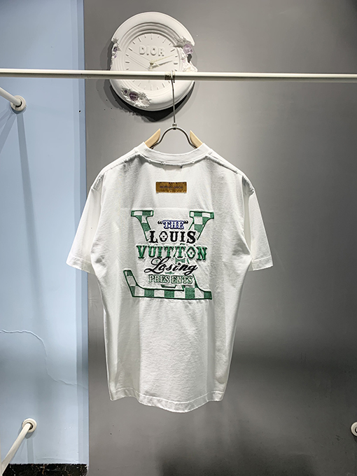 ルイヴィトン 新しい立体ゴム刺繍半袖Tシャツ