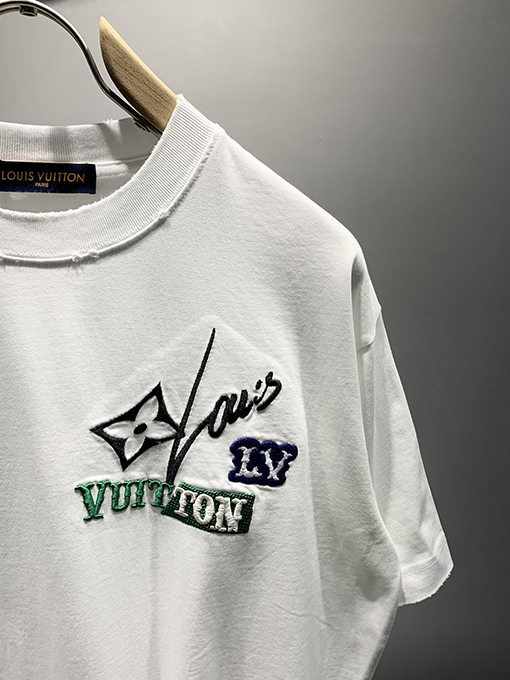 ルイヴィトン 新しい立体ゴム刺繍半袖Tシャツ