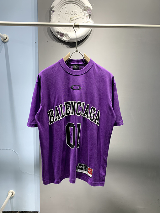 バレンシアガウォッシュドビンテージバスケットボールシリーズ半袖Tシャツ