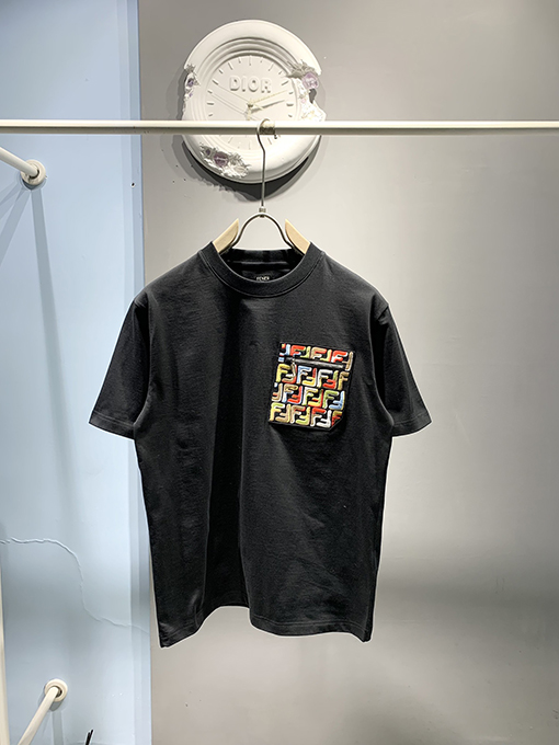 フェンディ 新しい刺繍スポーツ半袖Tシャツ