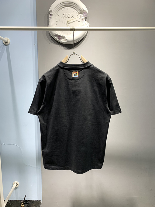 フェンディ 新しい刺繍スポーツ半袖Tシャツ