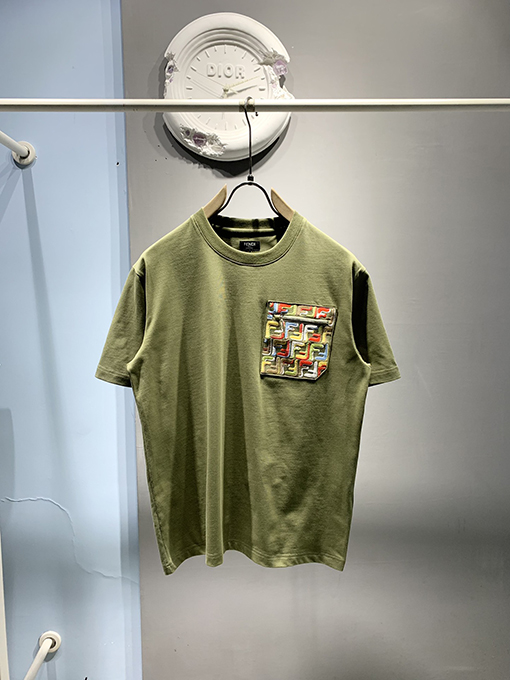フェンディ 新しい刺繍スポーツ半袖Tシャツ