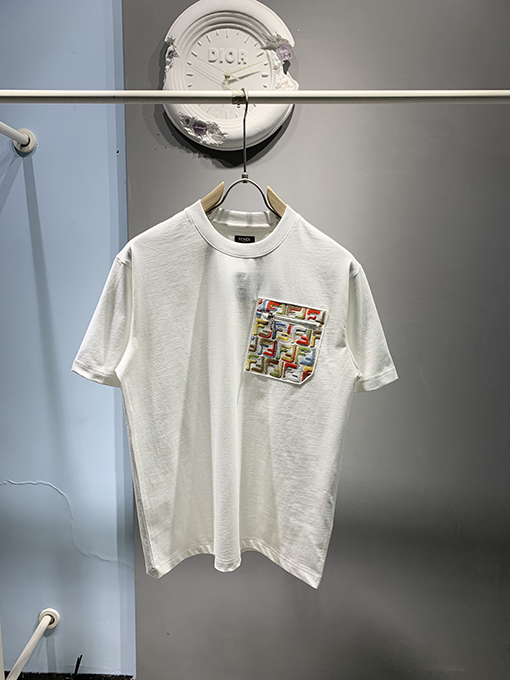 フェンディ 新しい刺繍スポーツ半袖Tシャツ