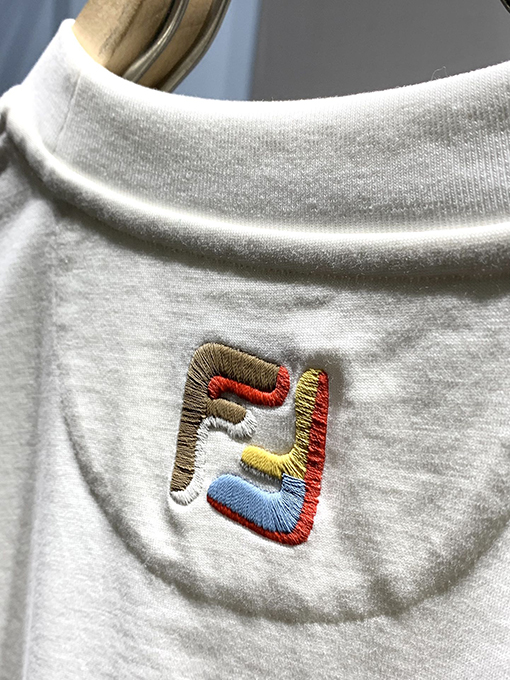 フェンディ 新しい刺繍スポーツ半袖Tシャツ