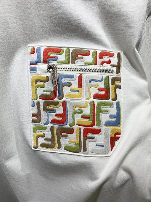 フェンディ 新しい刺繍スポーツ半袖Tシャツ