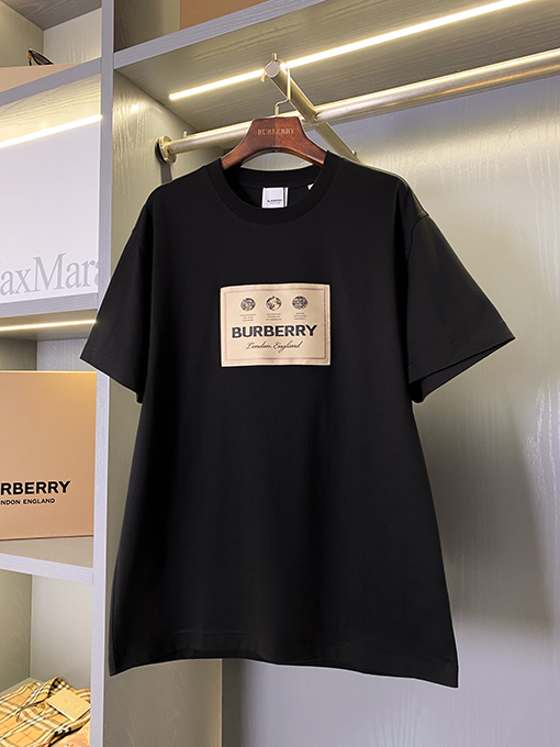 バーバリー 新しいラベルのゆったりとした綿の半袖Tシャツ