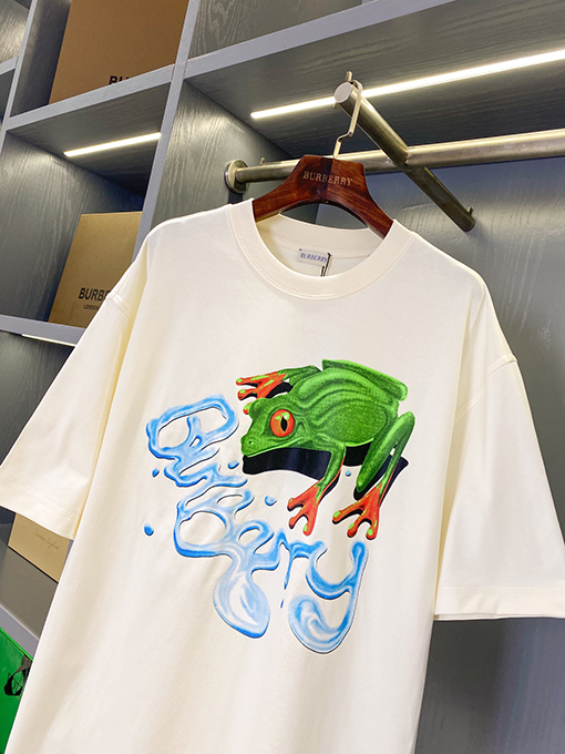 バーバリー 新しいカエルプリント半袖Tシャツ