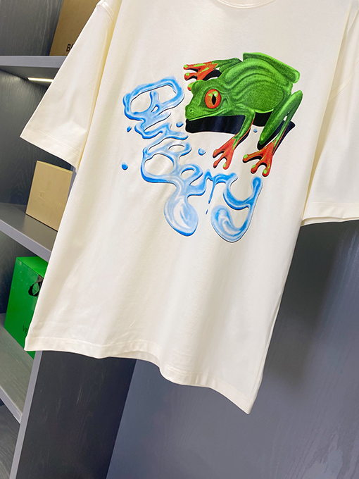 バーバリー 新しいカエルプリント半袖Tシャツ