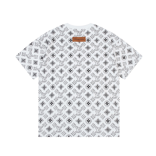 ルイヴィトン ファッション水彩フルプリントロゴ半袖Tシャツ