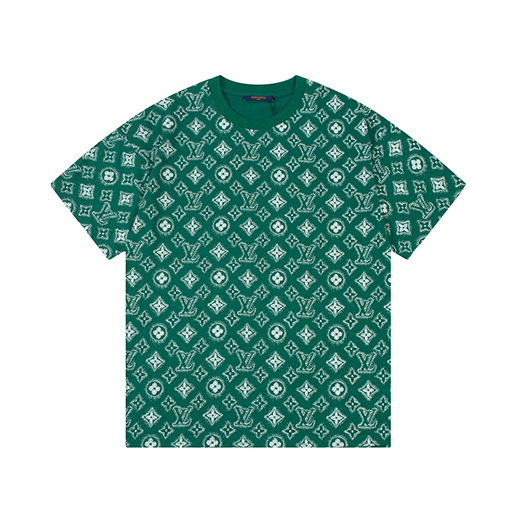 ルイヴィトン ファッション水彩フルプリントロゴ半袖Tシャツ