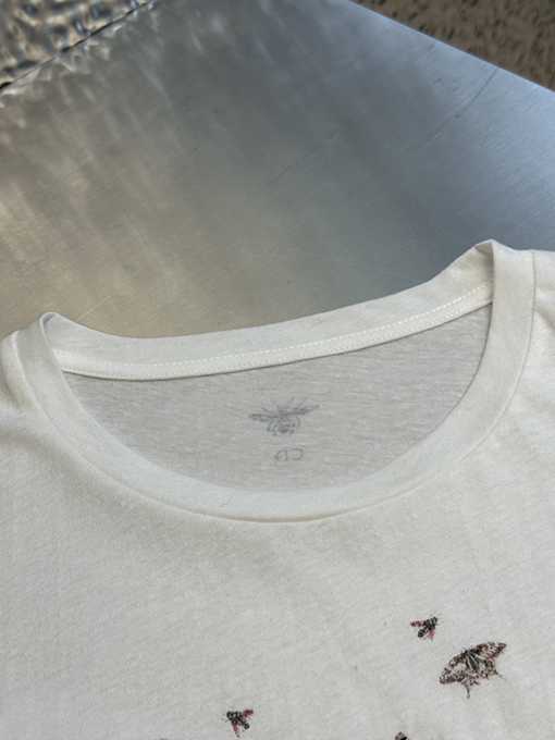 ディオールコピー レディース愛の花の刺繍半袖Tシャツ
