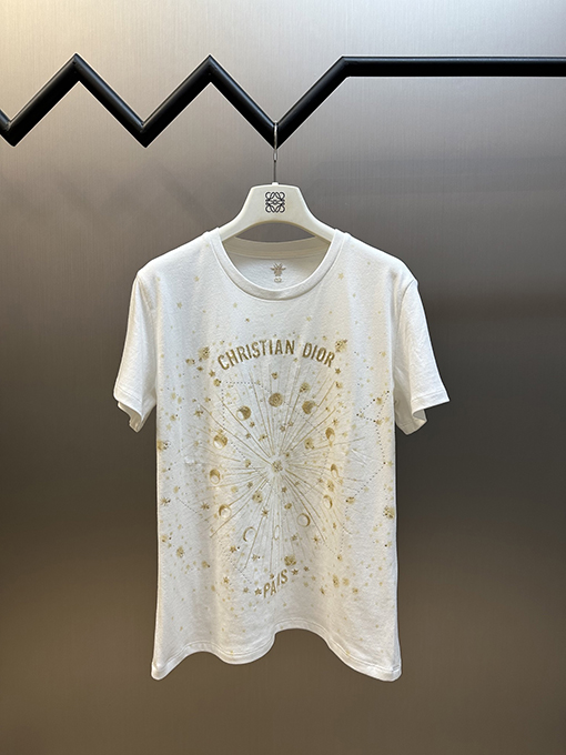 ディオール レディースファッション刺繍半袖Tシャツ