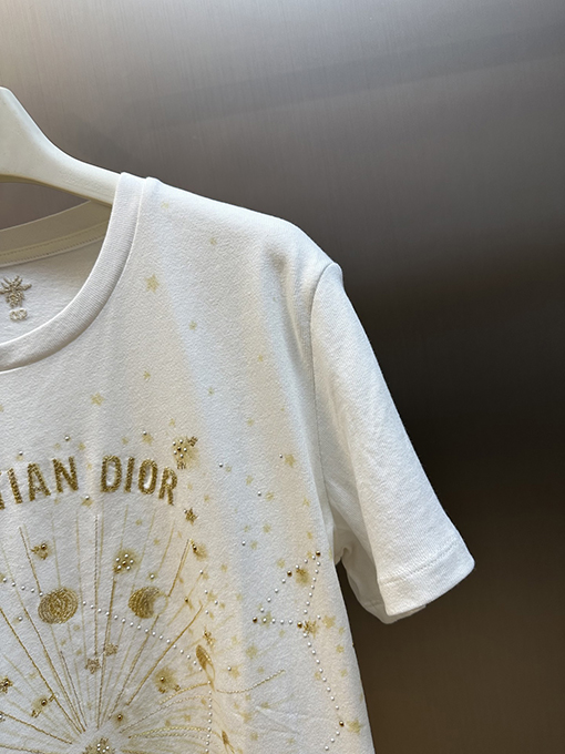 ディオール レディースファッション刺繍半袖Tシャツ