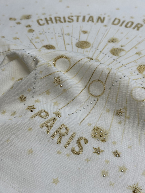 ディオール レディースファッション刺繍半袖Tシャツ