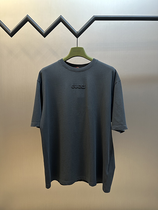 グッチスーパーコピー ロゴ刺繍半袖Tシャツ