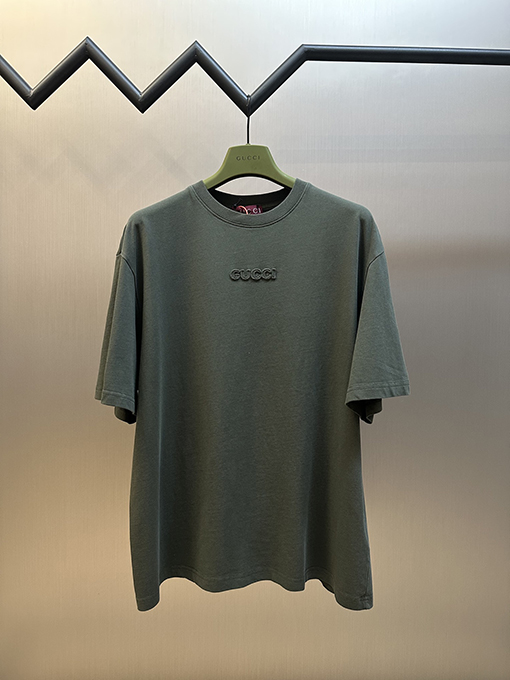 グッチスーパーコピー ロゴ刺繍半袖Tシャツ