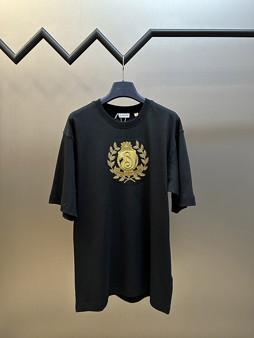 バーバリー ロゴ刺繍ラウンドネック半袖Tシャツ