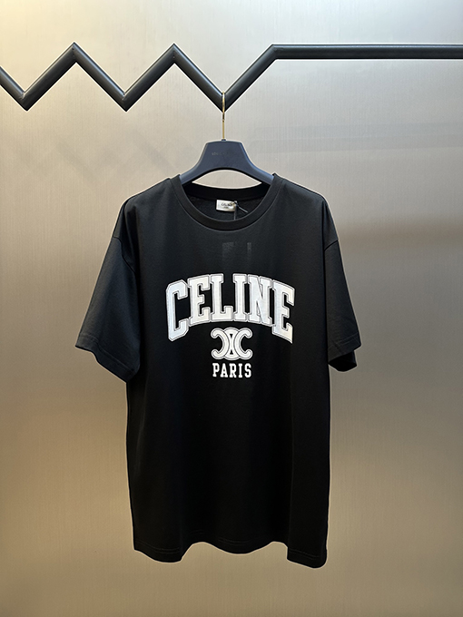 セリーヌ プリントラウンドネック半袖Tシャツ