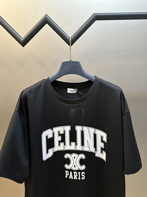 セリーヌ プリントラウンドネック半袖Tシャツ