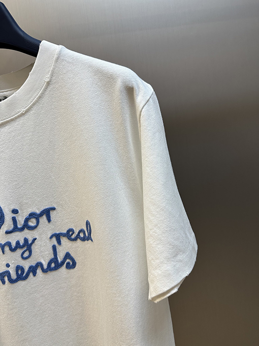 ディオール 友達アルファベット刺繍ラウンドネック半袖Tシャツ