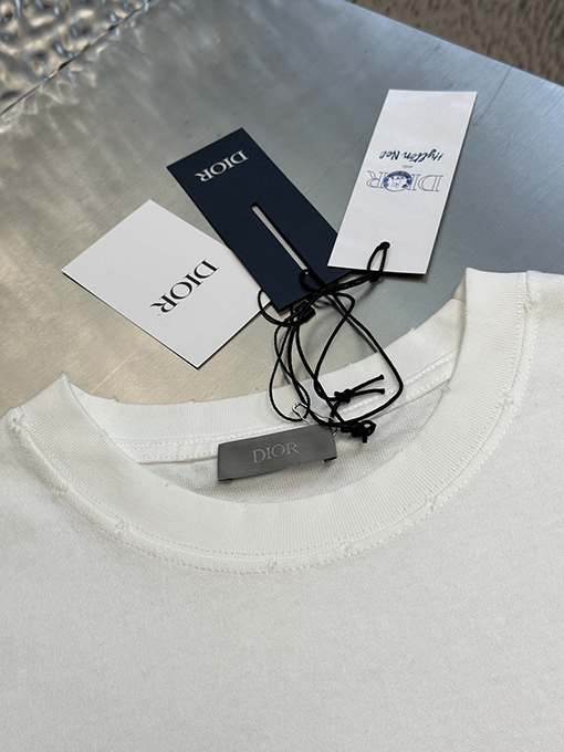 ディオール 友達アルファベット刺繍ラウンドネック半袖Tシャツ
