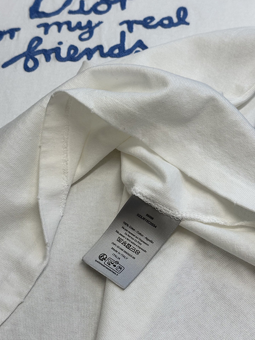 ディオール 友達アルファベット刺繍ラウンドネック半袖Tシャツ