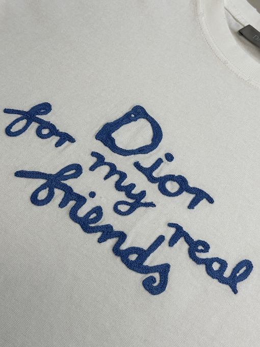 ディオール 友達アルファベット刺繍ラウンドネック半袖Tシャツ