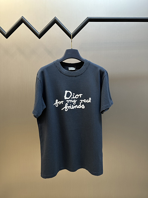 ディオール 友達アルファベット刺繍ラウンドネック半袖Tシャツ