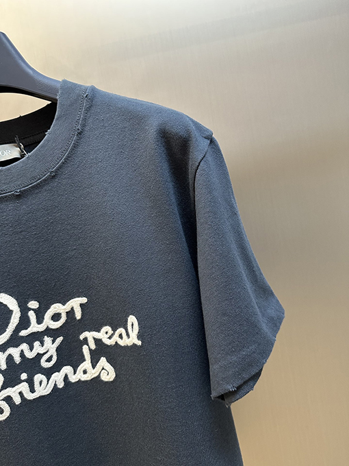 ディオール 友達アルファベット刺繍ラウンドネック半袖Tシャツ