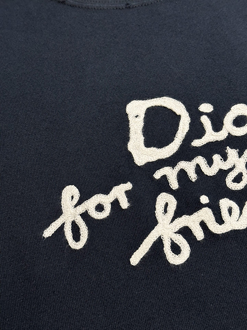 ディオール 友達アルファベット刺繍ラウンドネック半袖Tシャツ