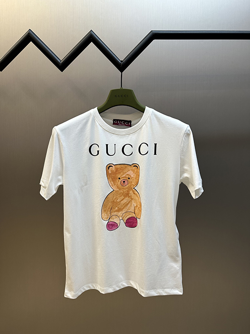 グッチコピー レディースくまのプリント半袖Tシャツ