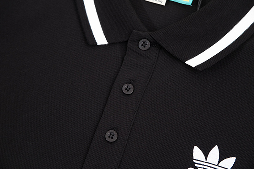 Guci X Adidas 小さなロゴ刺繍パッチワーク半袖ポロシャツ