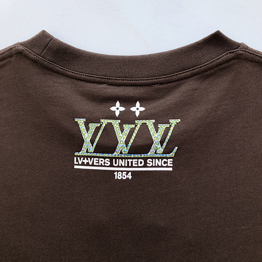 ルイヴィトン新しいラインストーンコンパスウォッシュコットン半袖Tシャツ