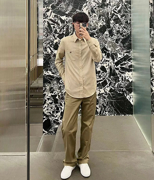 セリーヌスーパーコピー チェック柄コットン長袖シャツ