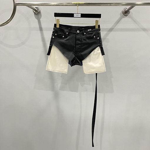 リックオウエンス レディース大きなポケット三角コーティングデニムショートパンツ