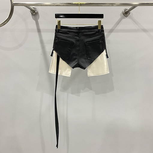 リックオウエンス レディース大きなポケット三角コーティングデニムショートパンツ